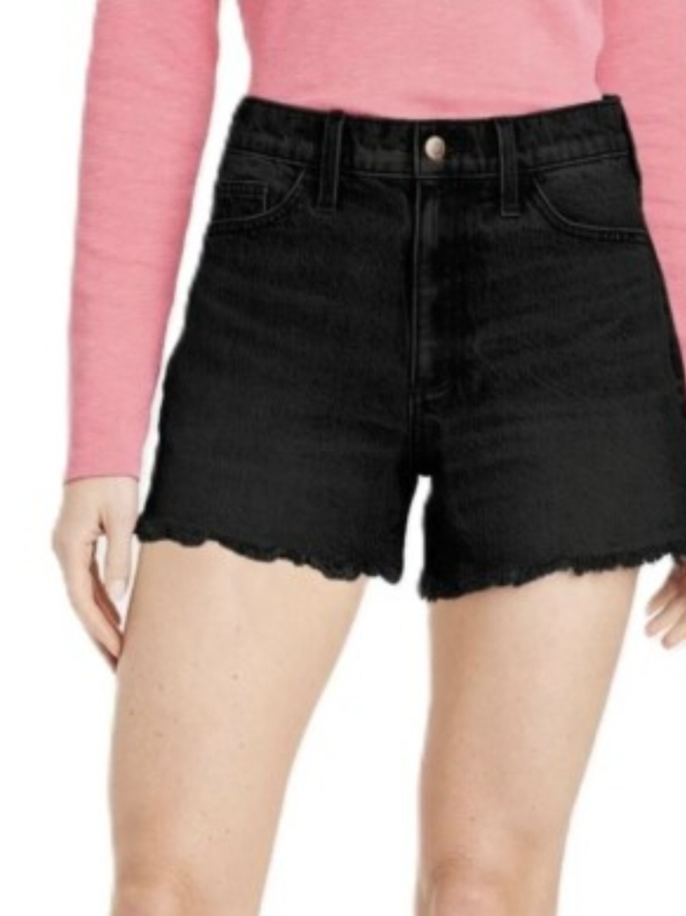Universal Thread Black Midi High-Rise Denim Shorts